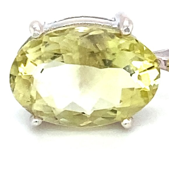 Lemon Quartz 4.20ct Platinum Finish Silver Pendant - Picture 6 of 6